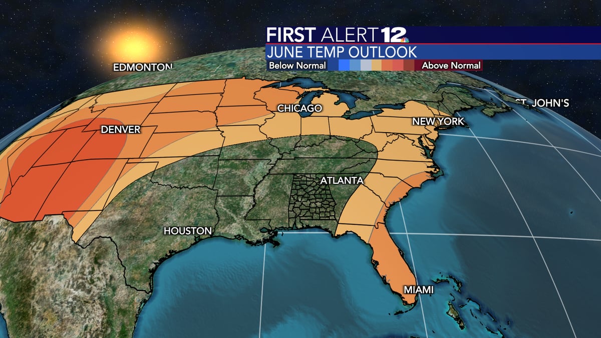 June is forecast to be normal in the temperature department.