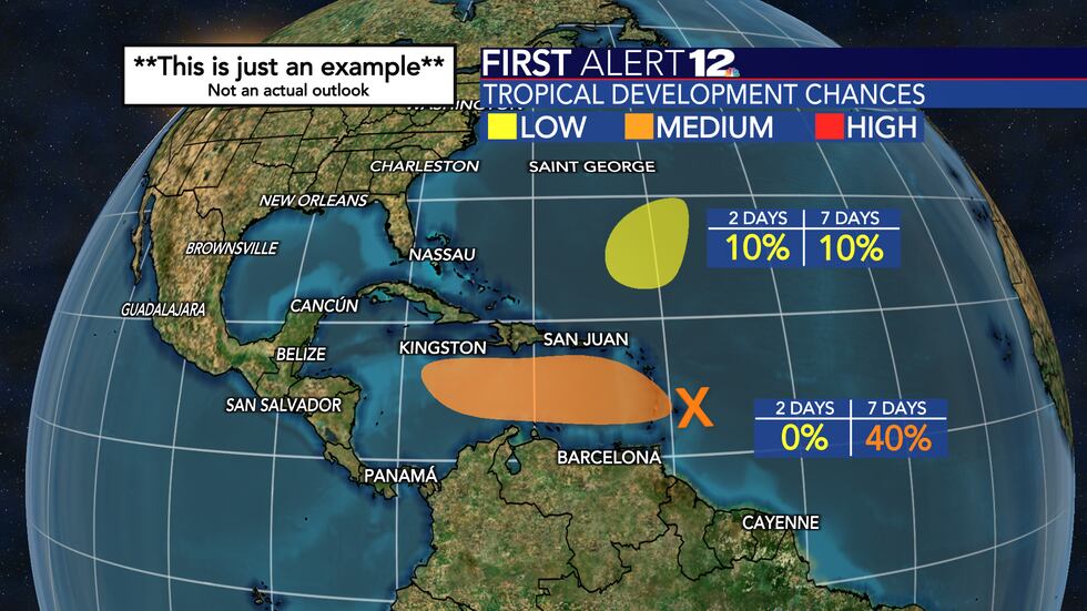 What a National Hurricane Center Tropical Weather Outlook looks like using our WSFA graphics...
