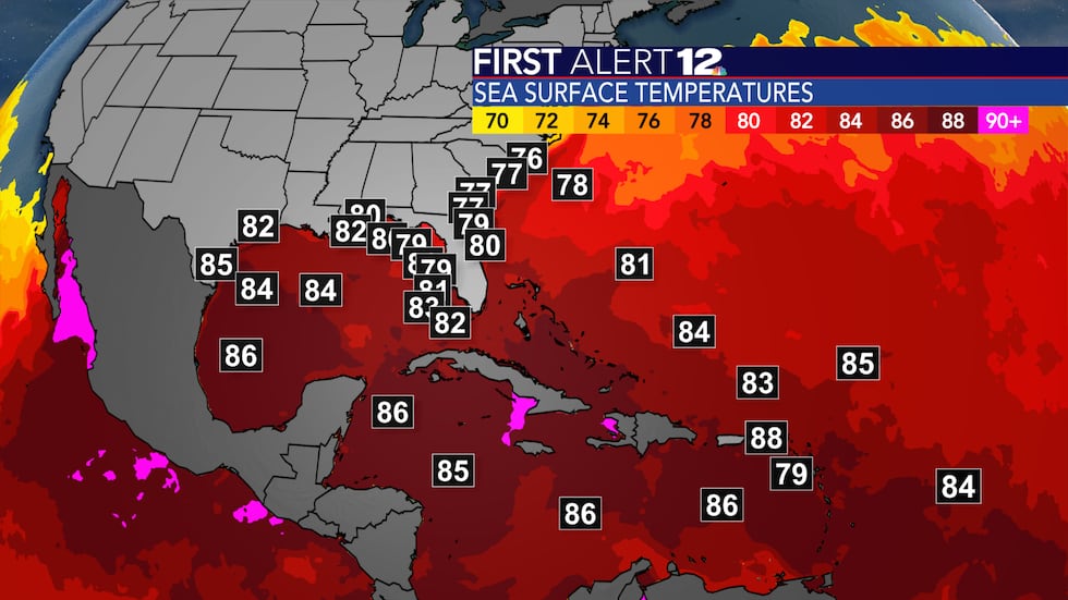 The Caribbean and Gulf of Mexico are still very warm.