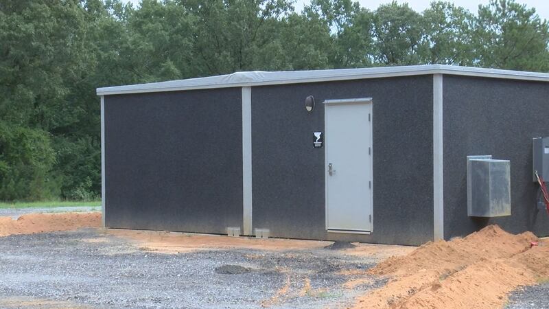 This new storm shelter in Meeksville is expected to be completed by next week.