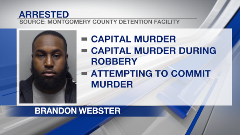 Brandon Deshawn Webster is charged with capital murder, capital murder during a robbery and...
