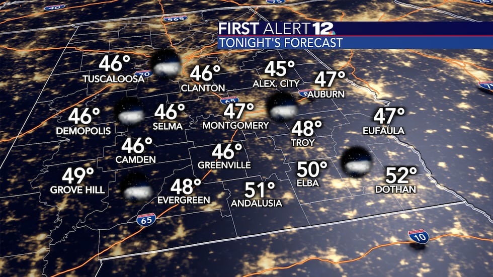 Another chilly night will occur tonight with lows in the 40s.