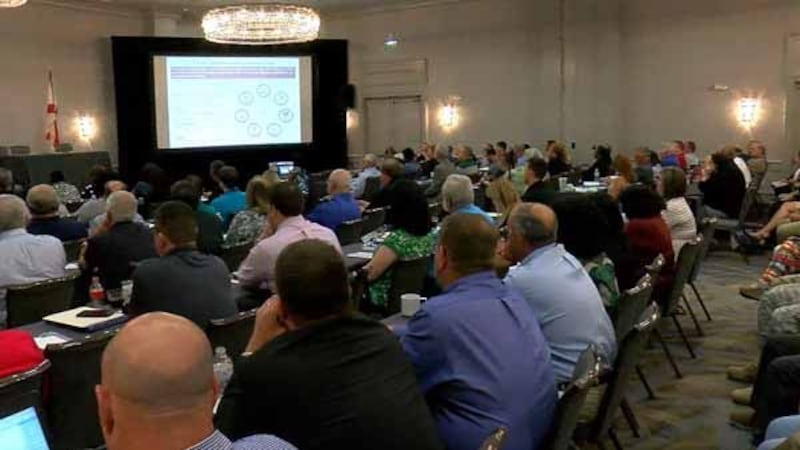 First responders, emergency management coordinators and directors came from around the state...