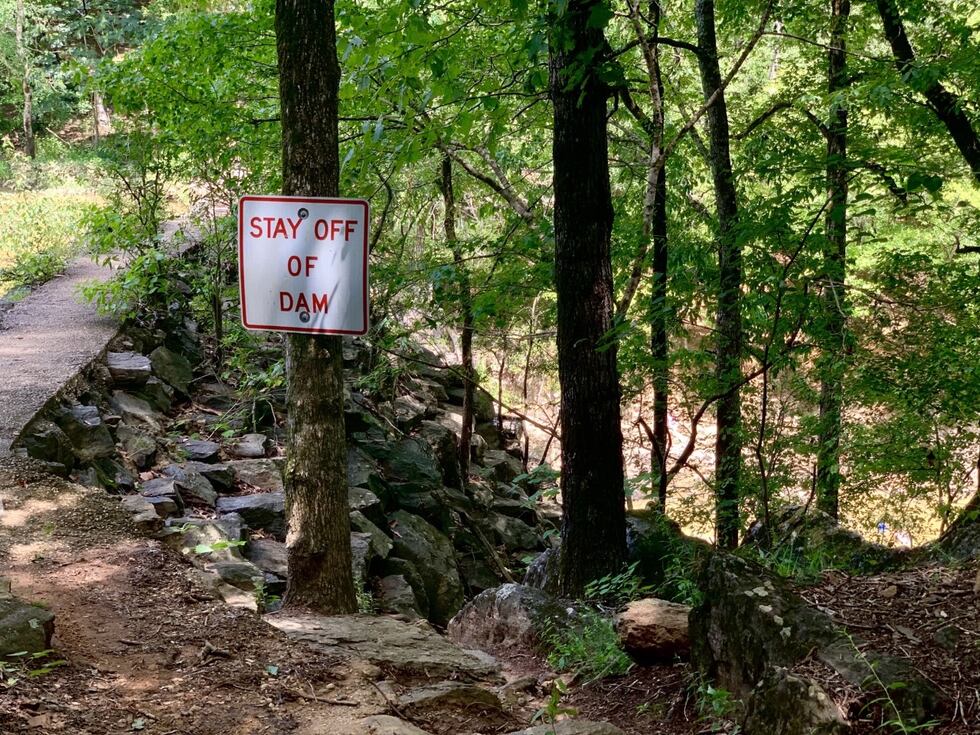 Chewacala staff encourage people to stay off the dam to ensure safety while visiting the park.
