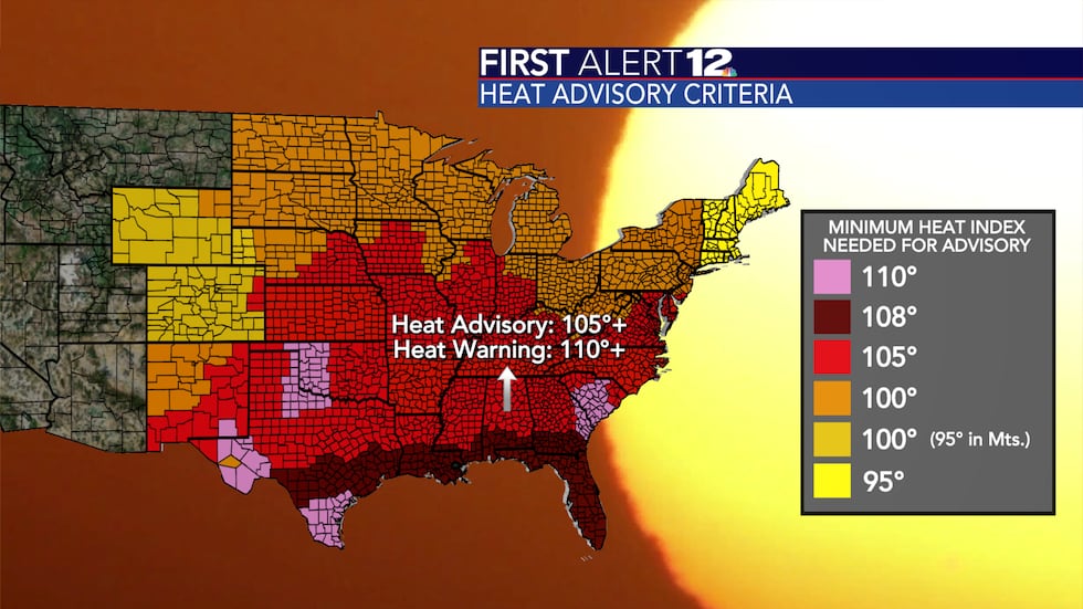 To get a Heat Advisory in Central Alabama, the heat index has to reach 105°. For South...