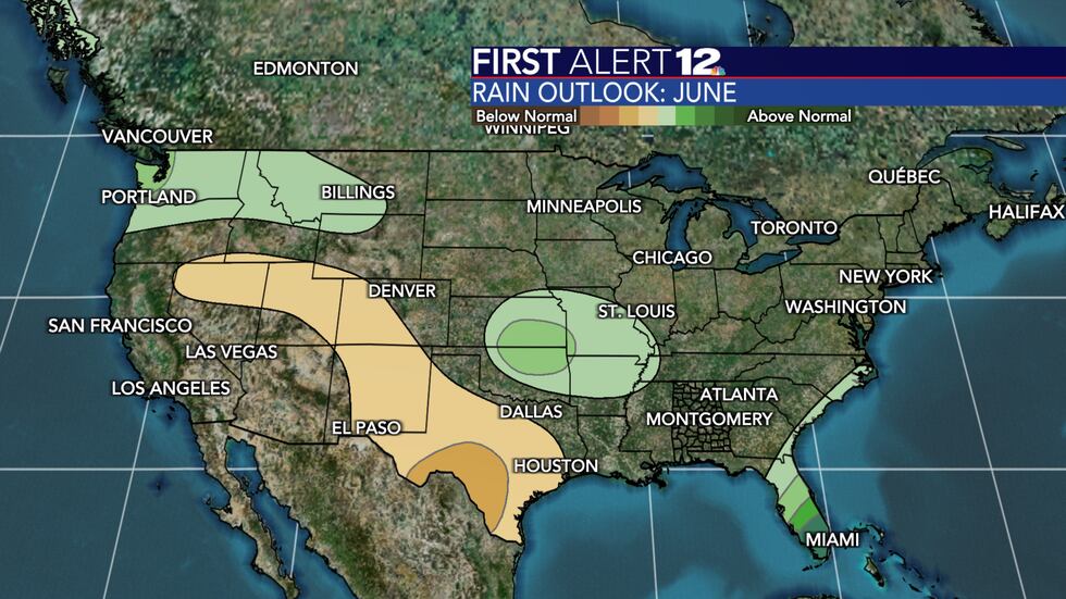 June is forecast to be near normal in the rainfall department.