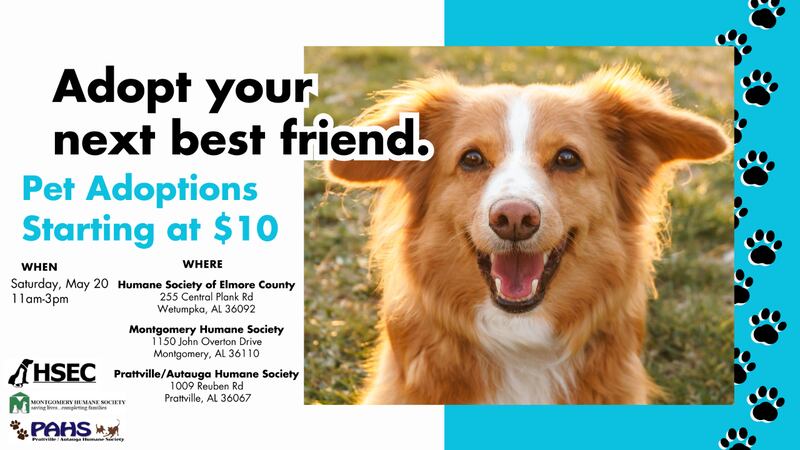 The Montgomery Humane Society, Prattville/Autauga Humane Society and the Humane Society of...
