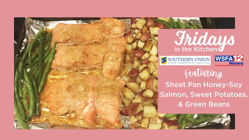 Fridays in the Kitchen: Sheet pan honey-soy salmon, sweet potatoes, and green beans