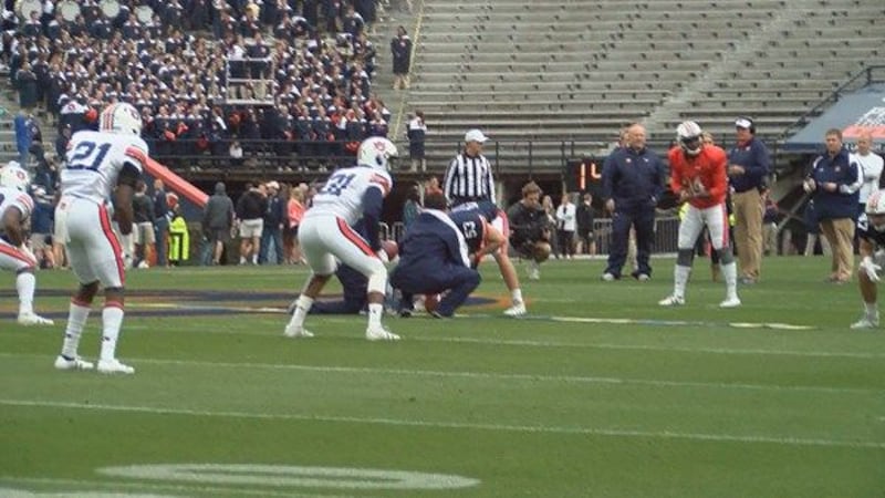 The Orange team edges the Blue team out in the Auburn A-Day game. (Source: WSFA 12 News)