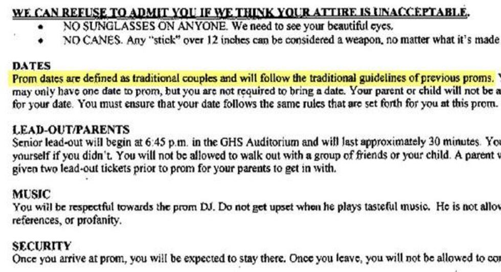WSFA 12 News obtained a copy of the "2014 GHS Junior/Senior Prim Rules and Regulations" from a...