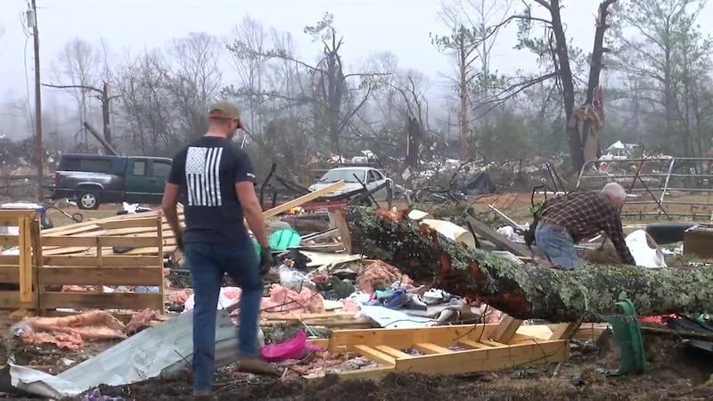 ALABAMA RECOVERING AFTER TORNADOS DESTROY HOMES.