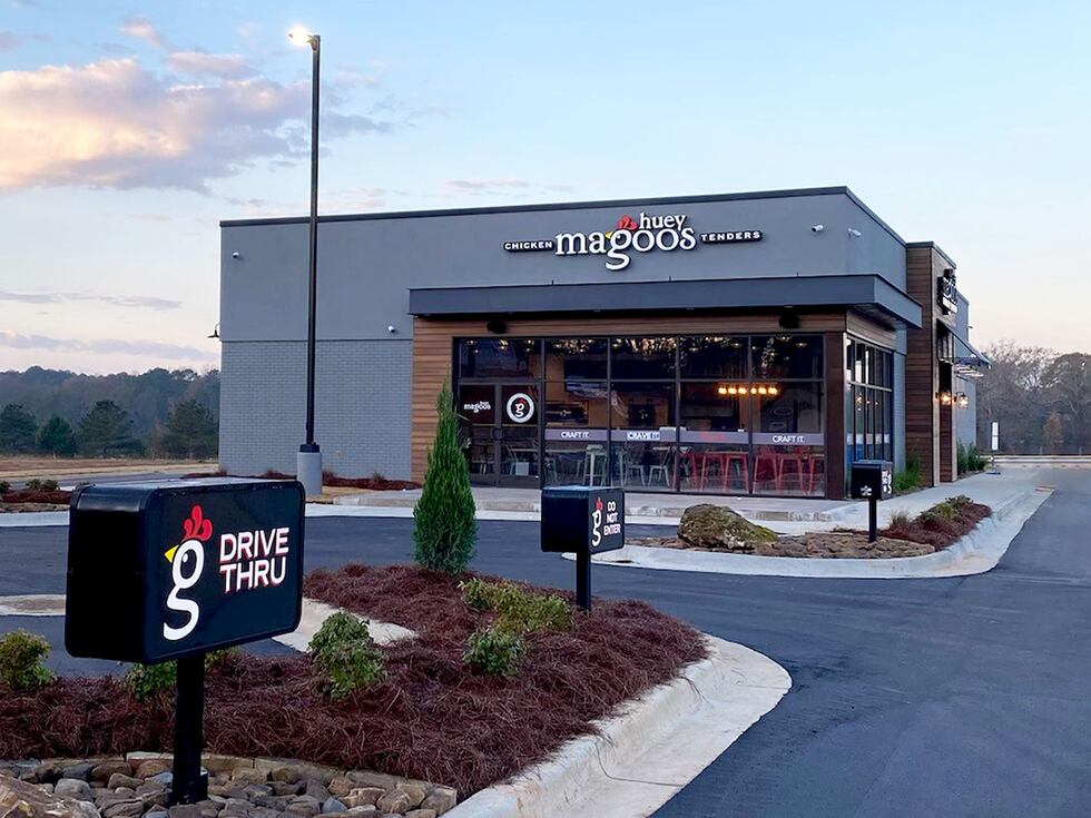 Huey Magoos serves hand-breaded, grilled, or “sauced” chicken tenders are “marinated for...