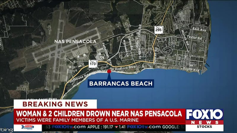 Woman and 2 children found dead at NAS Pensacola beach in apparent drowning