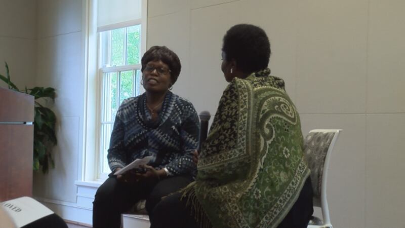 There wasn’t an empty seat in the room as Collins (left) relived the day that she lost her...