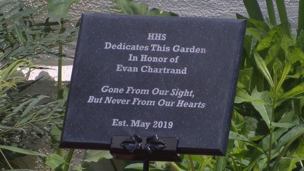 Holtville High School dedicated a Koi pond to Evan Chartrand.