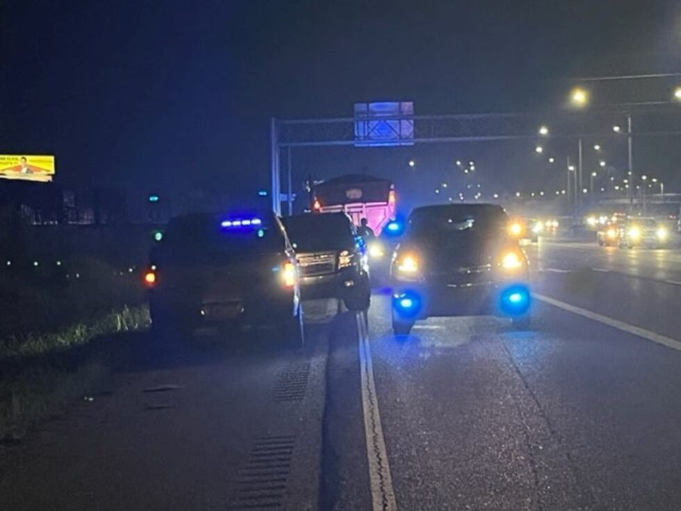 18-wheeler stopped on I-10 going the wrong way