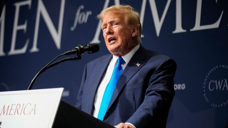 FILE - Former President Donald Trump speaks at a Concerned Women for America Summit at the...