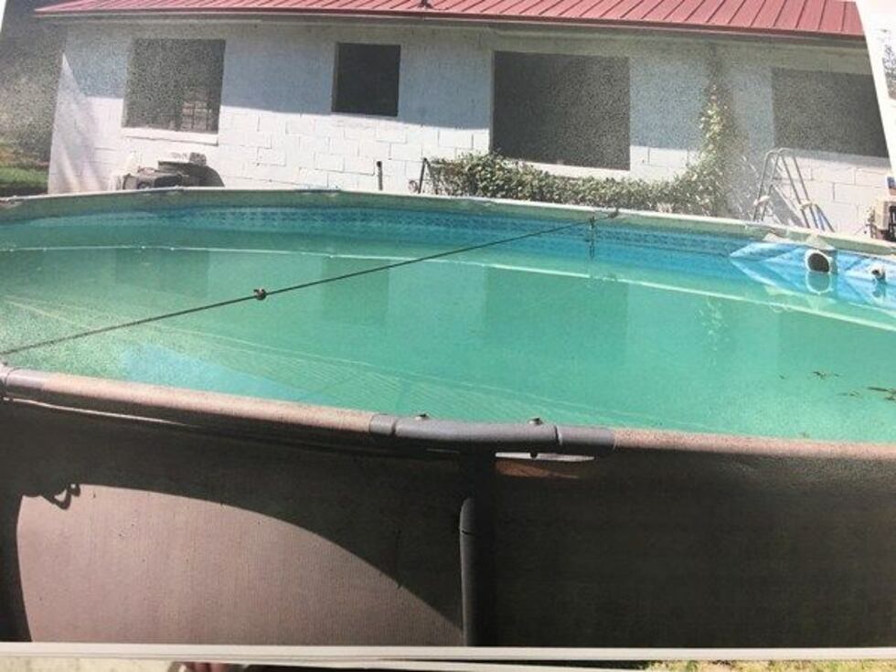 The pool on Golson's property. (Source: Autauga County Sheriff's Office)