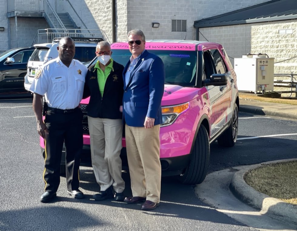 The Montgomery County Sheriff’s Office debuted a new car supporting the fight against cancer.